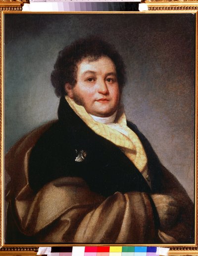 Kreivi Vasili Musin-Pushkin-Brucen muotokuva (Moussin Pouchkine Bruce) (1773-1836) (Kreivi Vasili Musin Pushkin Brussin muotokuva). Oreste Adamovich Kiprensky (Kiprenski) (1782-1836) maalaus öljy kankaalle tekijältä Orest Adamovich Kiprensky
