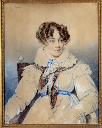 Muotokuva kirjailijasta Sophie Rostopchinesta (1799-1874), Segurin kreivitärestä Piirustus Orest Adamovich Kiprensky (Kiprenski) (1778-1836) tekijältä Orest Adamovich Kiprensky