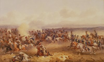 10. husaarien laivue voitti venäläiset Tchernayalla, 16. elokuuta 1855, noin 1890 tekijältä Orlando Norie