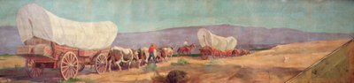 Anheuser-Busch Wagon Train (öljy kankaalle) tekijältä Oscar Edward Berninghaus