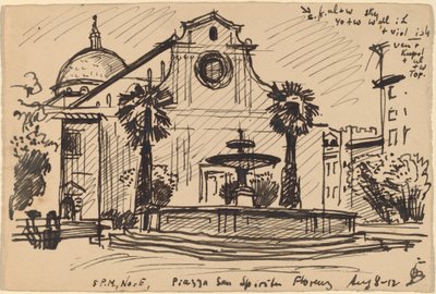 Piazza S. Spirito, Firenze tekijältä Oscar F. Bluemner