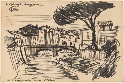Arno illalla, Firenze tekijältä Oscar F. Bluemner