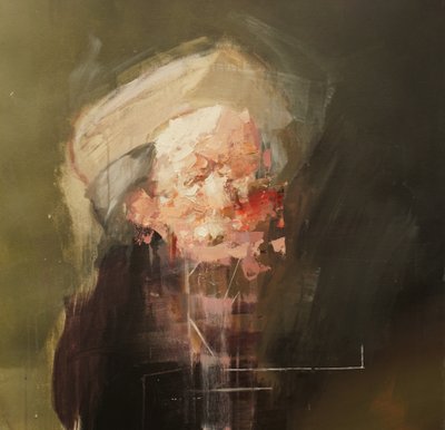 Rembrandtin mukaan - Omakuva apostoli Paavalina, 2020-24 ( akryyli, pastelli ja öljy kankaalle) tekijältä Oscar Nin