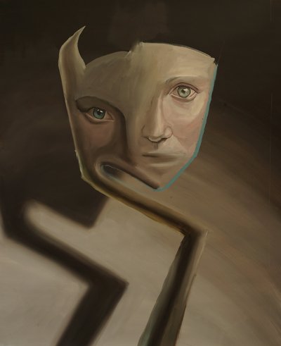 Jaettu sielu, 2023 (öljy pellavalle) tekijältä Oscar Nin