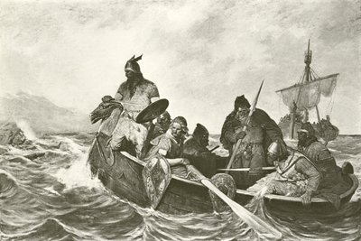 Leif Ericson Vinelandin rannikon edustalla (syväpaino) tekijältä Oscar Wergeland