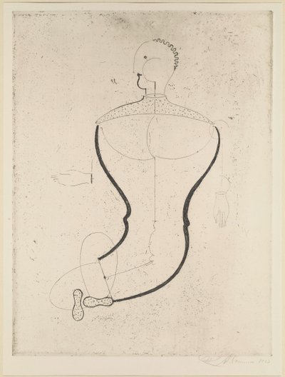 Abstrakti hahmo vasemmalla, 1923. tekijältä Oskar Schlemmer