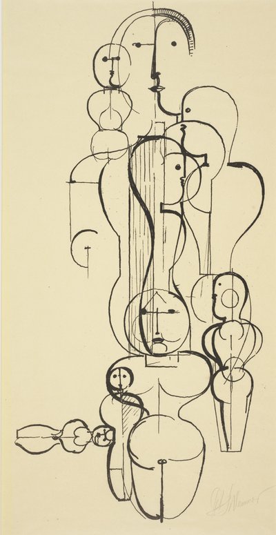 Kuvasuunnitelma K 1 tekijältä Oskar Schlemmer