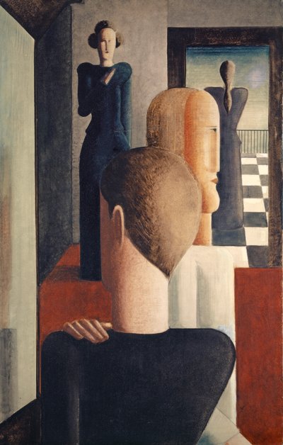 Sisustus viidellä hahmolla, roomalainen tekijältä Oskar Schlemmer