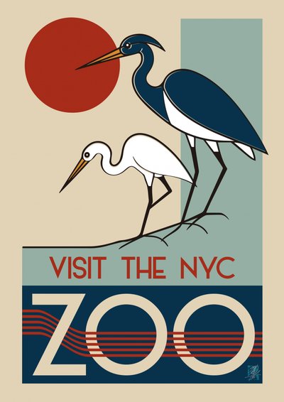 Art Deco -tyylinen New Yorkin eläintarha tekijältä Osvaldo Russo