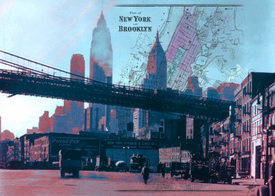 Vintage-kartta New Yorkista tekijältä Osvaldo Russo