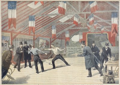 Traaginen kaksintaistelu: Monsieur Harry Alisin kuolema, Le Petit Journal -lehdestä, 17. maaliskuuta 1895 tekijältä Oswaldo Tofani