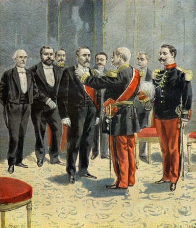 Emile Loubet saa kunniamerkin suurmestarin arvonimen kenraali Davout