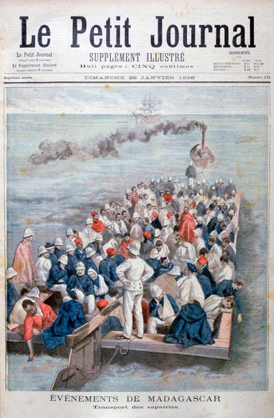 Tapahtumat Madagaskarilla: Ranskan joukkojen kotiuttaminen, 1896 tekijältä Oswaldo Tofani