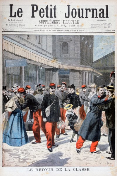 Ranskalaiset sotilaat palaavat kotiin, Ranska, 1897 tekijältä Oswaldo Tofani