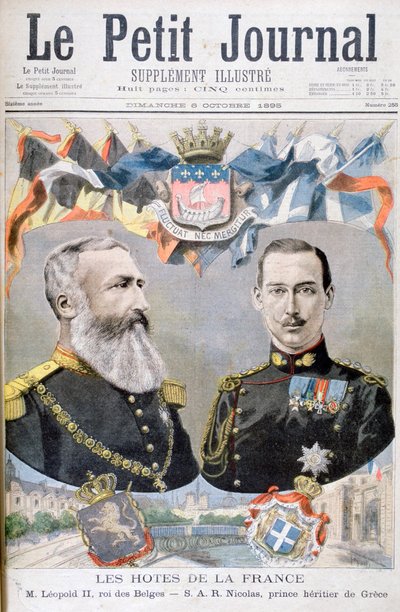 Belgian kuningas Leopold II ja Kreikan ja Tanskan prinssi Nikolai, 1895. tekijältä Oswaldo Tofani