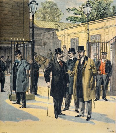 Edustajainhuone, Paul de Cassagnacin, Lucien Millevoyen ja Paul Derouleden muotokuvat vuonna 1898 (kaiverrus). tekijältä Oswaldo Tofani