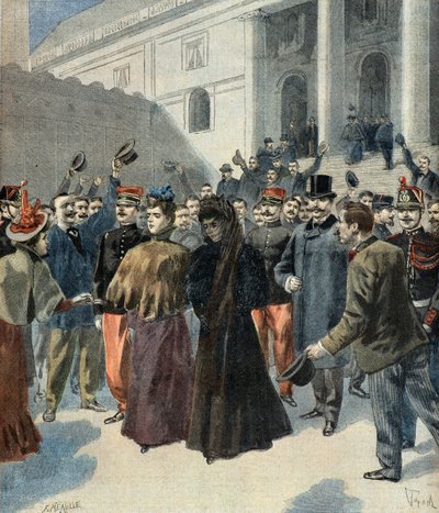 Eversti Hubert Henryn leski poistuu oikeustalosta (Dreyfusin tapaus). tekijältä Oswaldo Tofani