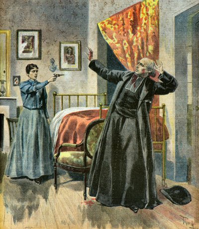 Abbe Paul De Broglien murha,1895 (Kuvituskuva) tekijältä Oswaldo Tofani