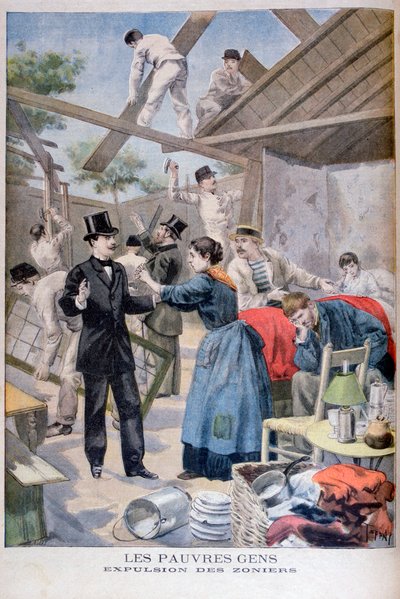 Köyhien karkottaminen slummeista, 1895 tekijältä Oswaldo Tofani