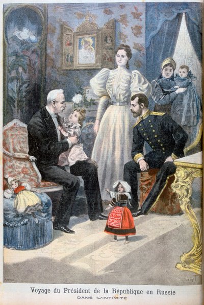 Venäjän tsaari Nikolai II ja Ranskan tasavallan presidentti Felix Faure, 1897 tekijältä Oswaldo Tofani