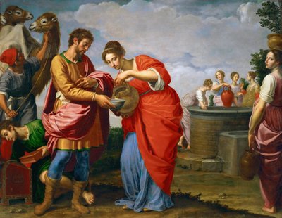 Rebecca ja Eliezer kaivolla - Ottavio Vannini (1585-1643). Öljy kankaalle, c. 1626. Mitat : 120x154 cm. Taidehistoriallinen museo, Vienne tekijältä Ottavio Vannini