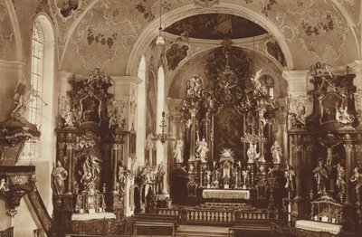 Seurakunta-kirkko, Oberammergau, kirkon sisustus tekijältä Otto Ballerstedt