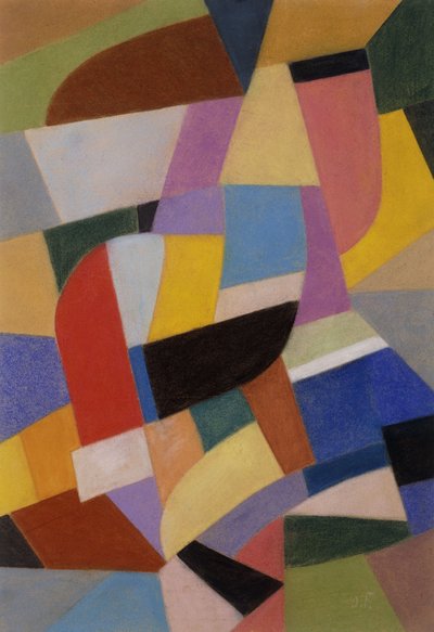 Sävellys; Kompositio, n. 1935-1937 (pastelli paperille) tekijältä Otto Freundlich