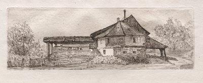 Vanha mylly Tonavan rannalla, 1879. tekijältä Otto H. Bacher