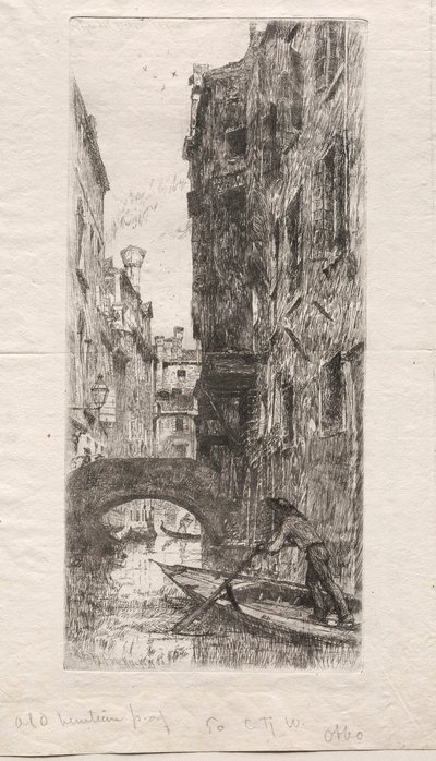 Ponte del Pistor, Venetsia, 1880 tekijältä Otto H. Bacher