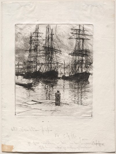 Kolme laivaa, Venetsia, 1880. tekijältä Otto H. Bacher