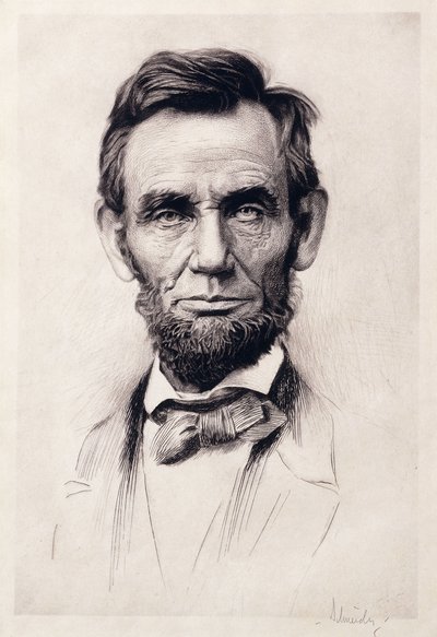 Lincolnin muotokuva (kaiverrus) tekijältä Otto Henry Schneider