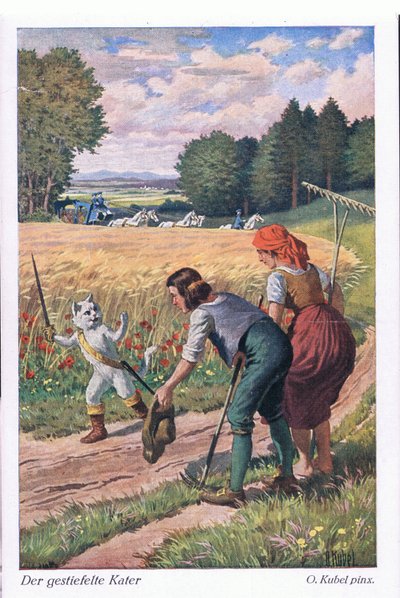 Puss in Boots (European Fairy Tale), postikortti Saksasta tekijältä Otto Kubel