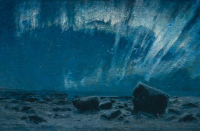 Revontulet (öljy kankaalle) tekijältä Otto Ludvig Sinding