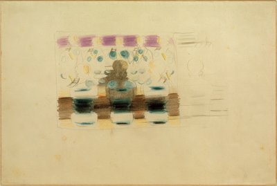 Valmistautuminen (rukous ruokasalissa). luonnos tekijältä Otto Meyer Amden
