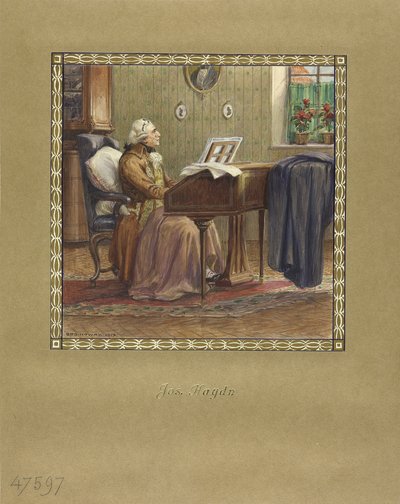 Joseph Haydn flyygelin ääressä, 1917 tekijältä Otto Robert Nowak