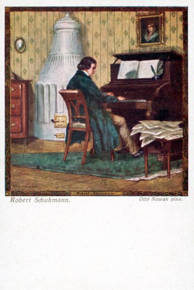 Robert Schumann soittaa pianoa tekijältä Otto Robert Nowak