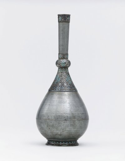 Ottomaanien turkoosi upotettu hopea-asennettu sinkkipullo (turkoosi, sinkki, hopea) tekijältä Ottoman School