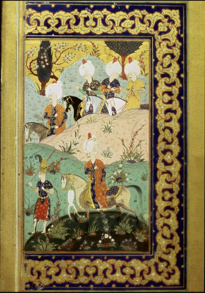 Ottomaanien valtakunta: esitys sulttaani Selim I:stä nimeltä Kauhea (1470-1520) hevosen selässä. Miniatyyri "Divanista" (runokokoelma), jonka on kirjoittanut sulttaani Selim I. (Ms. FY1330, sivu 27) 1500-luku. Istanbul, yliopiston kirjasto tekijältä Ottoman School