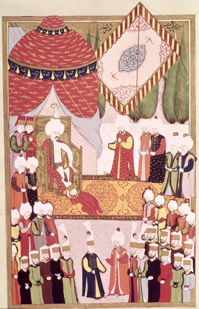 Sulttaani Selim I:n kruunaus (1466-1520) Lokmanin 