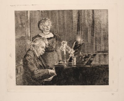 Edvard ja Nina Grieg pianolla tekijältä Peder Severin Krøyer