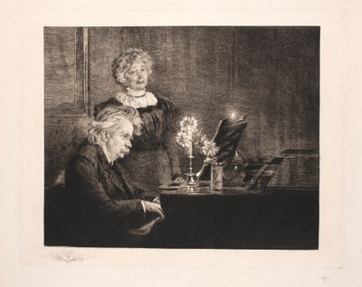 Edvard ja Nina Grieg pianolla tekijältä Peder Severin Krøyer