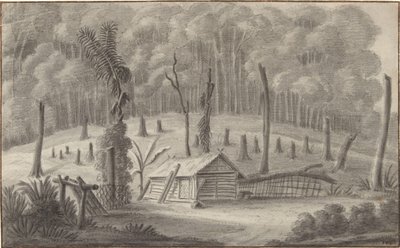 Kampong Tji Badak Hollannin Itä-Intiassa tekijältä P.T. Bik (possibly)