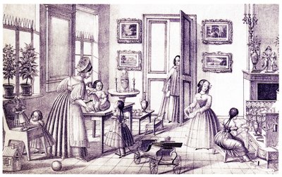 Lastenhuone, 1800-luvun alku. tekijältä P. Vdovichev