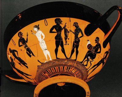 Nuoret miehet tarjoavat lahjoja rakastajattarelleen ... tekijältä Painter Amasis