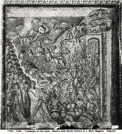 Punaisenmeren ylitys, keskilaivasta (mosaiikki) (m/w kuva) tekijältä Paleo Christian