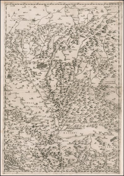 Paolo Forlanin laatima Transilvanian keskipisteen kartta vuodelta 1513. tekijältä Paolo Forlani