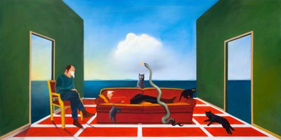 Hoito, 2021 (öljy puupaneelille) tekijältä Paolo Perfranceschi