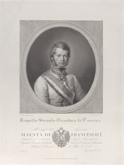 Soikea muotokuva Leopold II:sta, Toscanan suurherttuasta, 1833, 1833. tekijältä Paolo Toschi