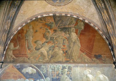 Nooan elämä, tulva ja veden poistaminen - Fresko tekijältä Paolo Uccello
