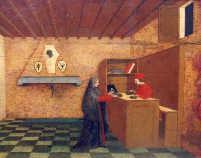 Predella of Miracle of Profaned Host, Paolo Uccello (1397-1475), 42x351 cm, yksityiskohta tekijältä Paolo Uccello